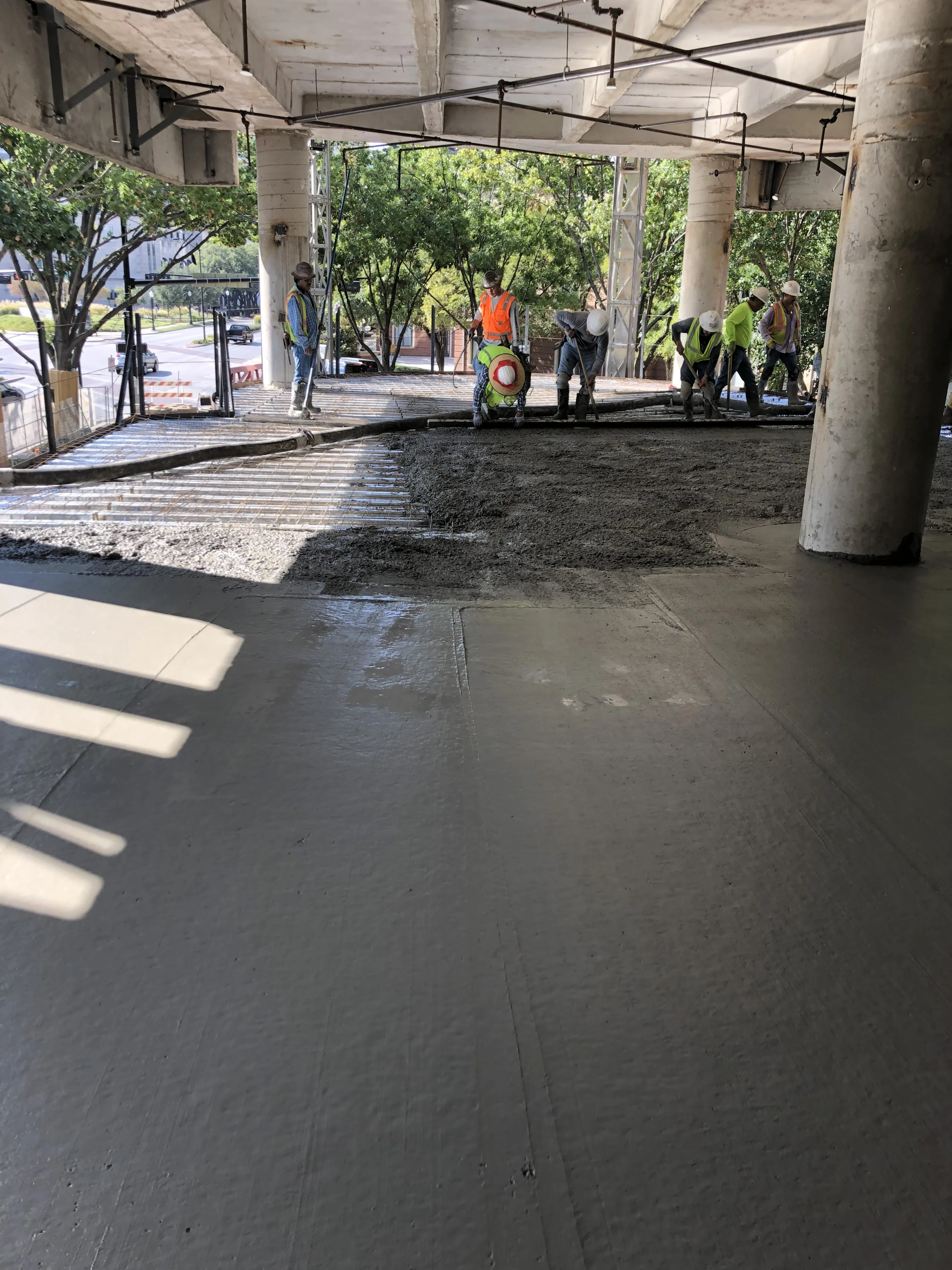 Trowel-finished concrete floor in commercial facility